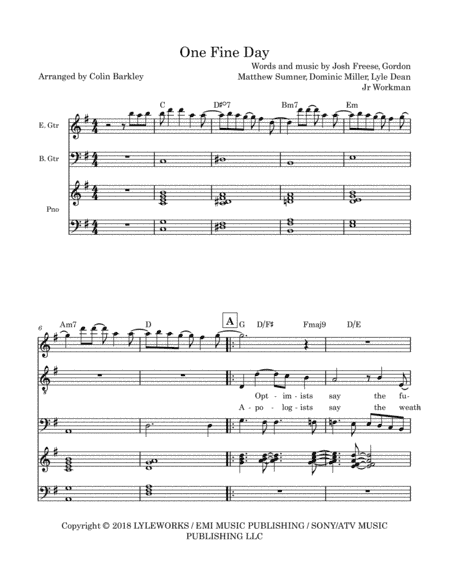 One Fine Day (arr. Colin Barkley)