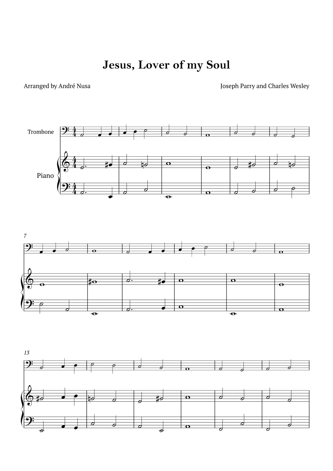 Jesus, Lover of my Soul (arr. André Nusa)