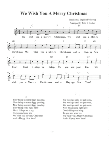 We Wish You a Merry Christmas (arr. John E Dosher)