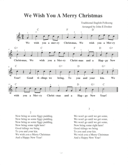 We Wish You a Merry Christmas (arr. John E Dosher)