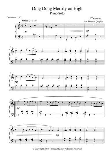 Ding Dong Merrily on High (arr. Thomas Quigley)
