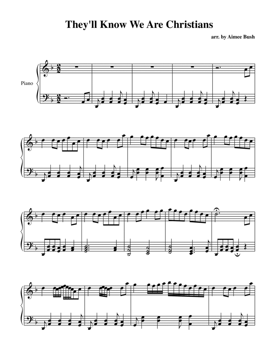 They'll Know We Are Christians (By Our Love) (arr. Aimee Bush)
