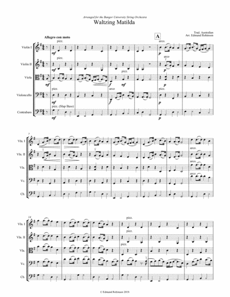 Waltzing Matilda - String Orchestra (arr. Edmund Robinson)