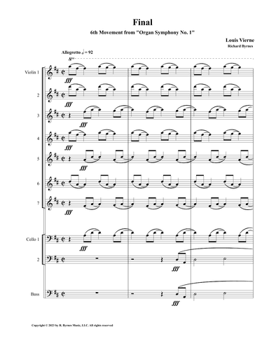Louis Vierne - Final from Organ Symphony No. 1 (String Orchestra) (arr. Richard Byrnes)