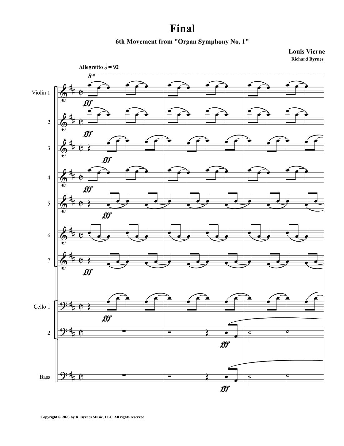 Louis Vierne - Final from Organ Symphony No. 1 (String Orchestra) (arr. Richard Byrnes)