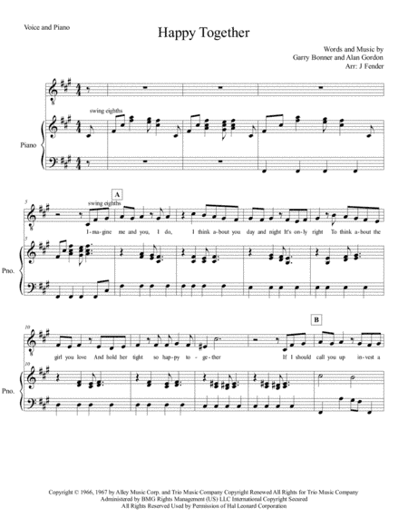 Happy Together (arr. Jerremy Fender)