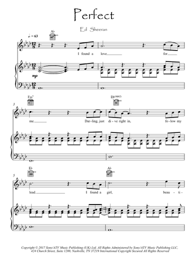 Perfect (arr. PianoSheetNow)