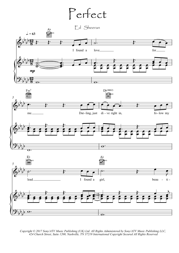 Perfect (arr. PianoSheetNow)