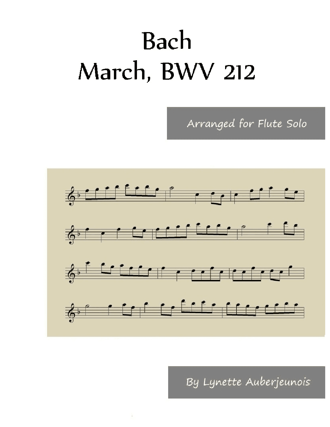 March, BWV 212 - Flute Solo (arr. Lynette Auberjeunois)