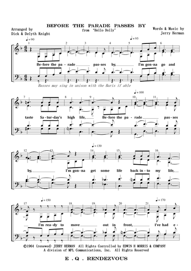 Before The Parade Passes By (arr. Dick and Delyth Knight)