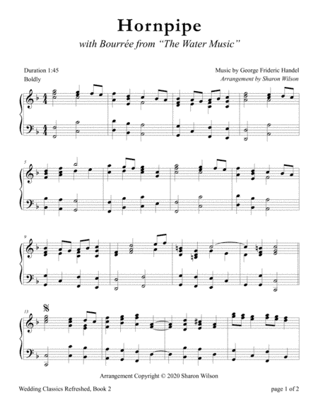 Hornpipe with Bourrée from "The Water Music" (arr. Sharon Wilson)