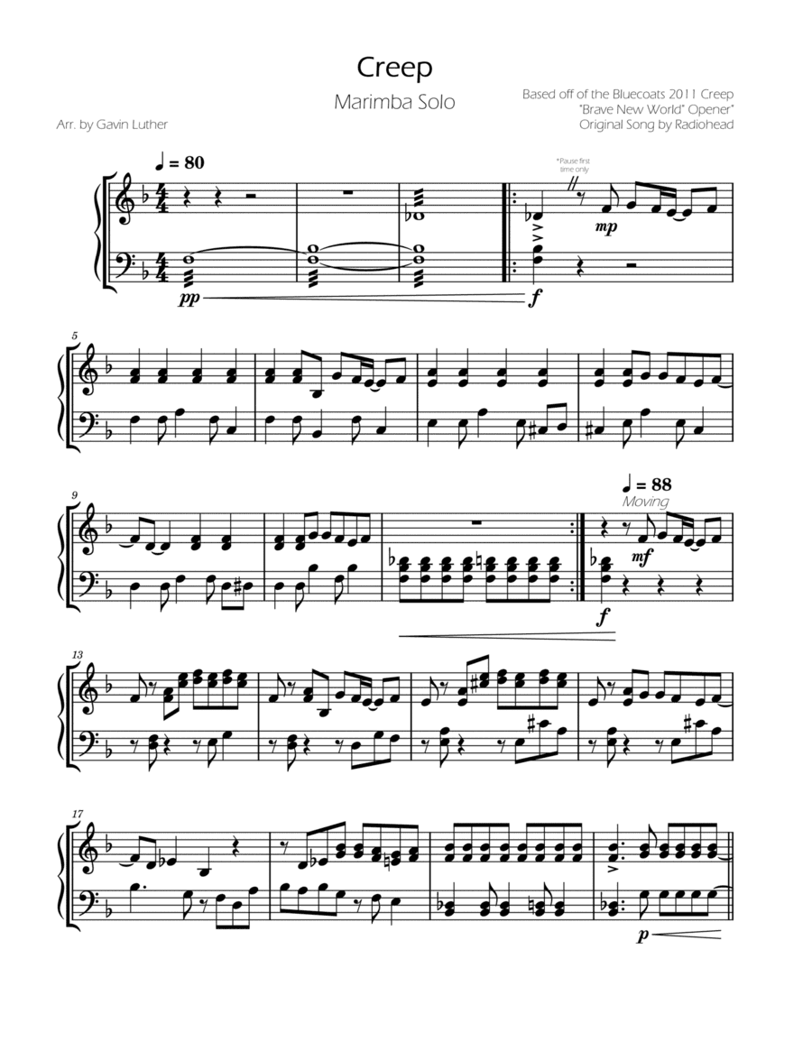 Creep (arr. Gavin Luther)