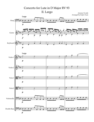 Concerto for Lute in D Major RV 93 II. Largo (arr. Kojiro Yuan)