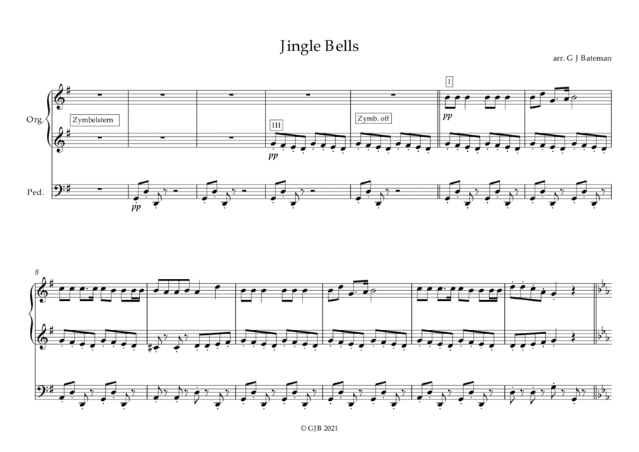 Jingle Bells for Organ solo (arr. Gavin Bateman)