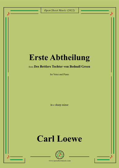 Loewe-Erste Abtheilung,in c sharp minor,from Des Bettlers Tochter von Bednall Green (arr. OSM Press)