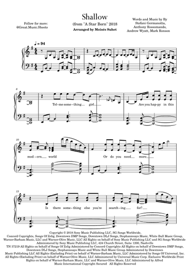 Shallow (arr. Moisés Suhet)