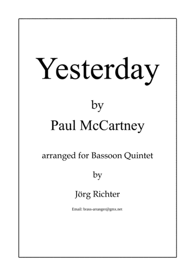 Yesterday (arr. Jörg Richter)