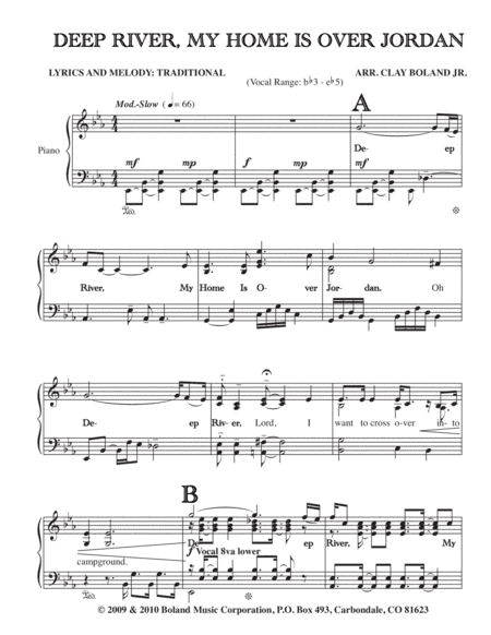 DEEP RIVER, MY HOME IS OVER JORDAN (arr. Clay Boland Jr.)