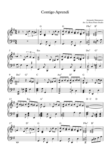 Contigo Aprendi (arr. La Rosa Piano Studio)
