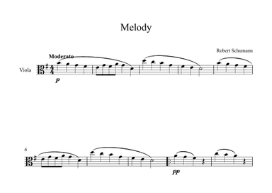 Melody - Robert Schumann (Viola) (arr. Digital Book Music)