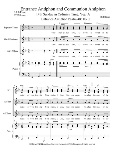 Antiphons for 14h Sunday in Ordinary Time, Year A