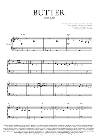 Butter (arr. Pedro Merendi)