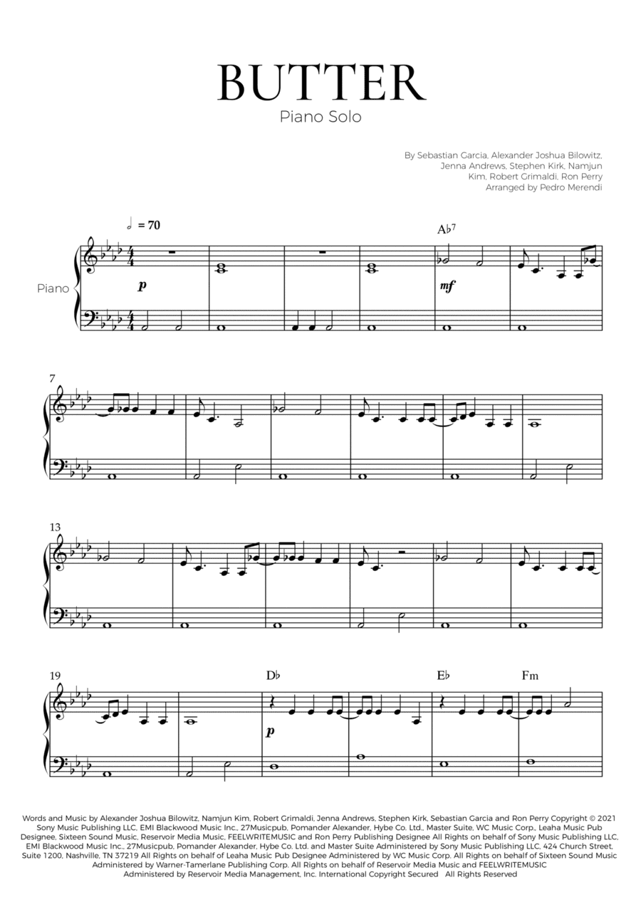 Butter (arr. Pedro Merendi)