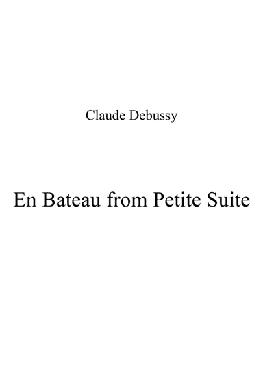 En Bateau from Petite Suite (arr. Patrizia Luraschi)