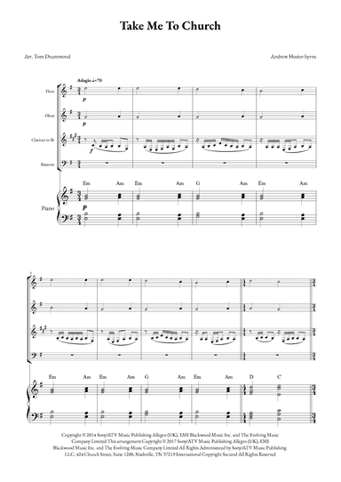 Take Me To Church (arr. Tom Drummond)