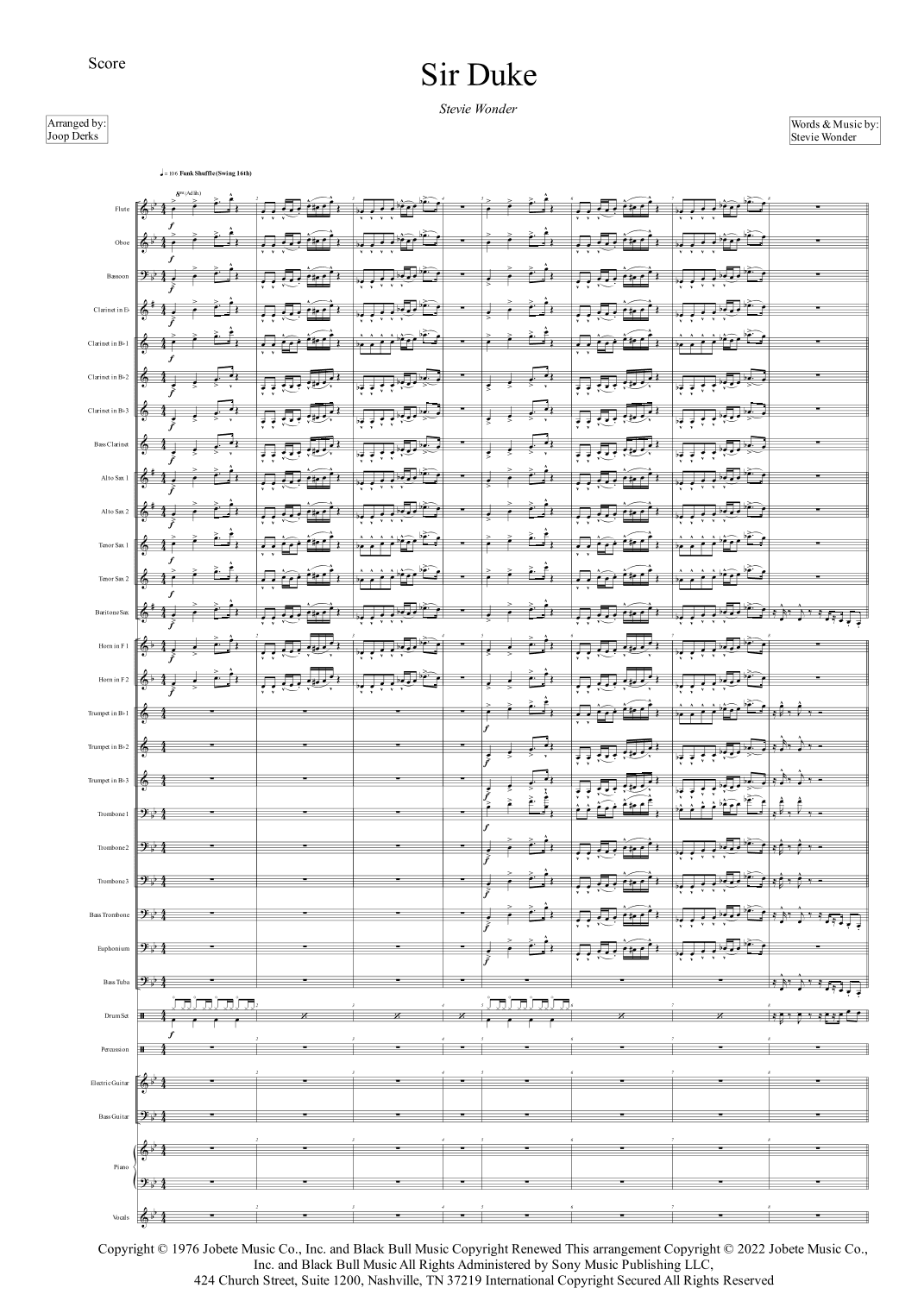 Sir Duke (arr. Joop Derks)