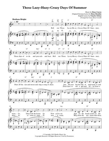 Those Lazy-hazy-crazy Days Of Summer (arr. Casey Jones Costello)