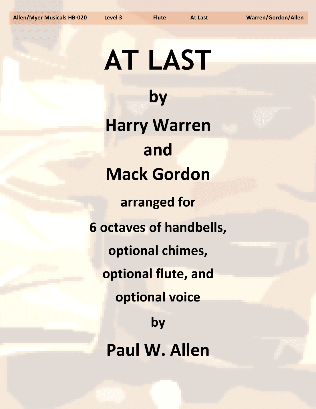 At Last (arr. Paul W. Allen)