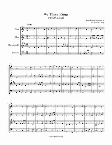 We Three Kings (Wind Quartet) (arr. Jordan Grigg)
