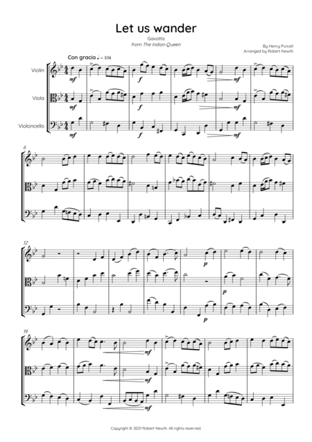 Let us wander (Purcell) for String Trio (arr. Robert Newth)