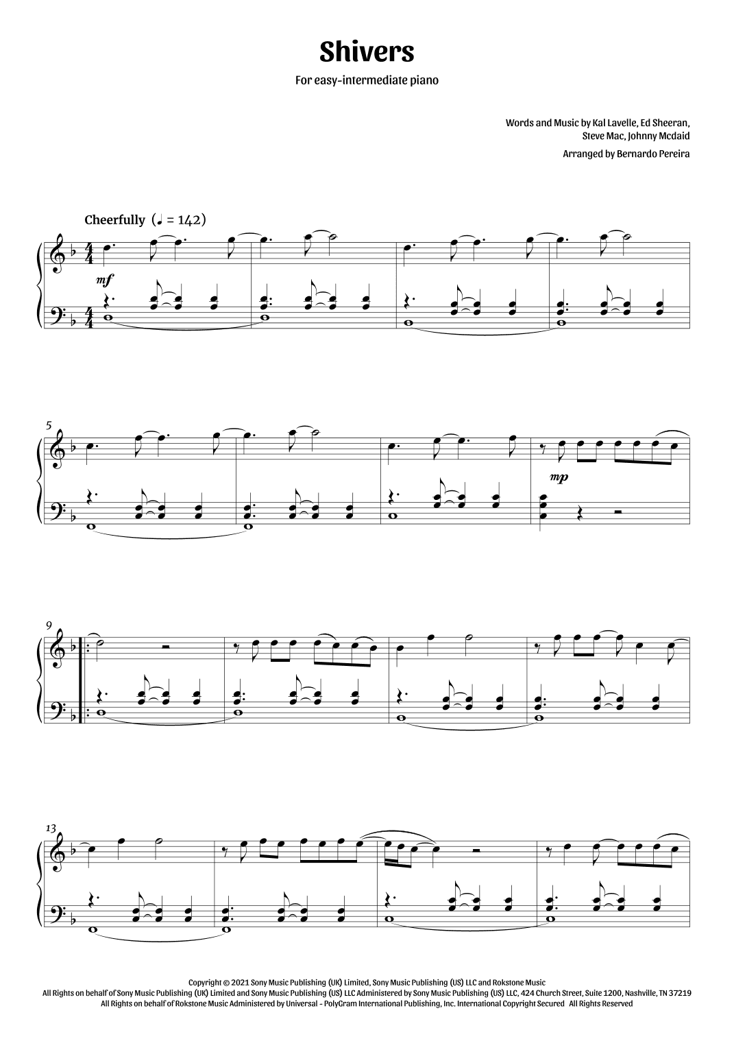 Shivers (arr. Bernardo Pereira)
