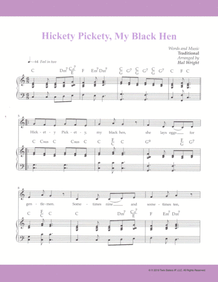 Hickety Pickety My Black Hen (arr. Hal Wright)