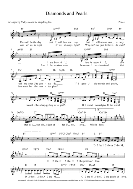 Diamonds And Pearls (arr. Vicky Jacobs)