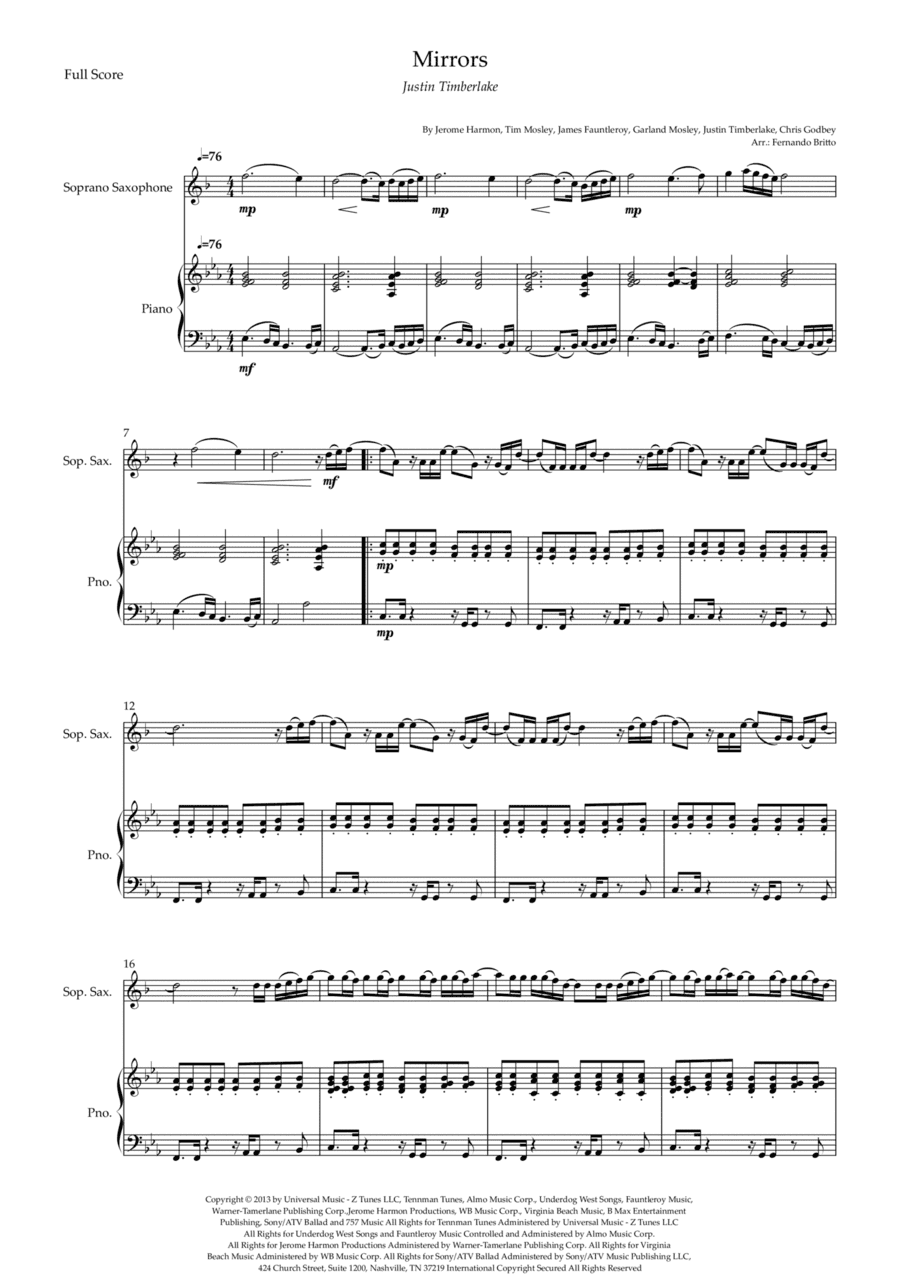 Mirrors (arr. Fernando Britto)