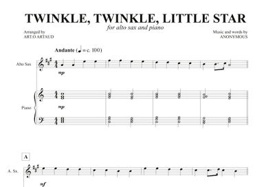 Twinkle Twinkle Little Star (arr. Art.o Artaud)