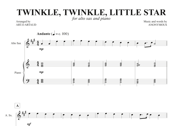 Twinkle Twinkle Little Star (arr. Art.o Artaud)