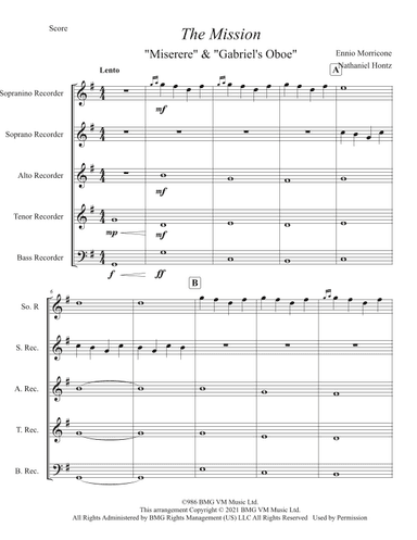 Gabriel's Oboe (arr. Nathaniel Hontz)