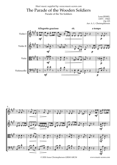 Parade of the Wooden Soldiers - String Quartet (arr. Anne L Christopherson GRSM ARCM)