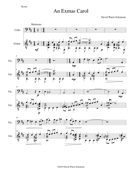 An Exmas carol for cello and guitar