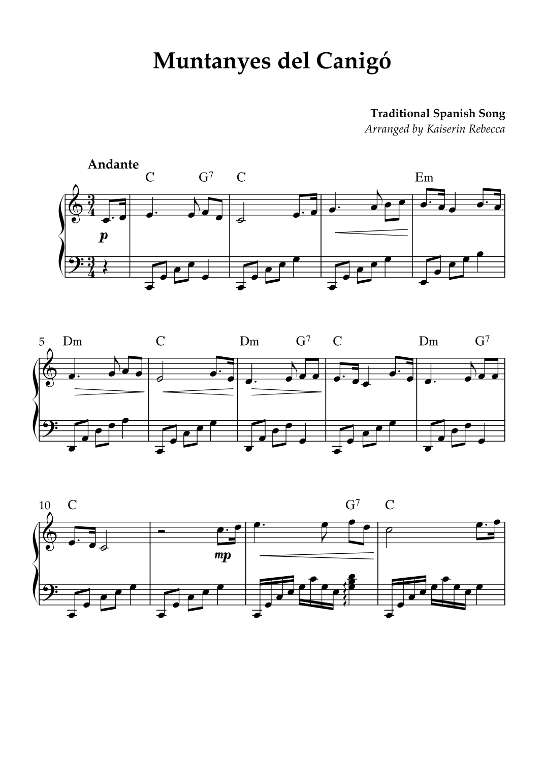 Muntanyes del Canigó (arr. Kaiserin Rebecca)
