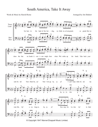 South America, Take It Away! (arr. Jim Shubert)