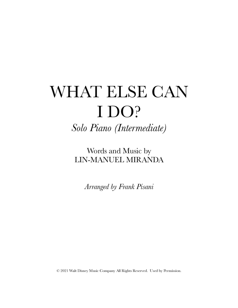 What Else Can I Do? (arr. Frank Pisani)