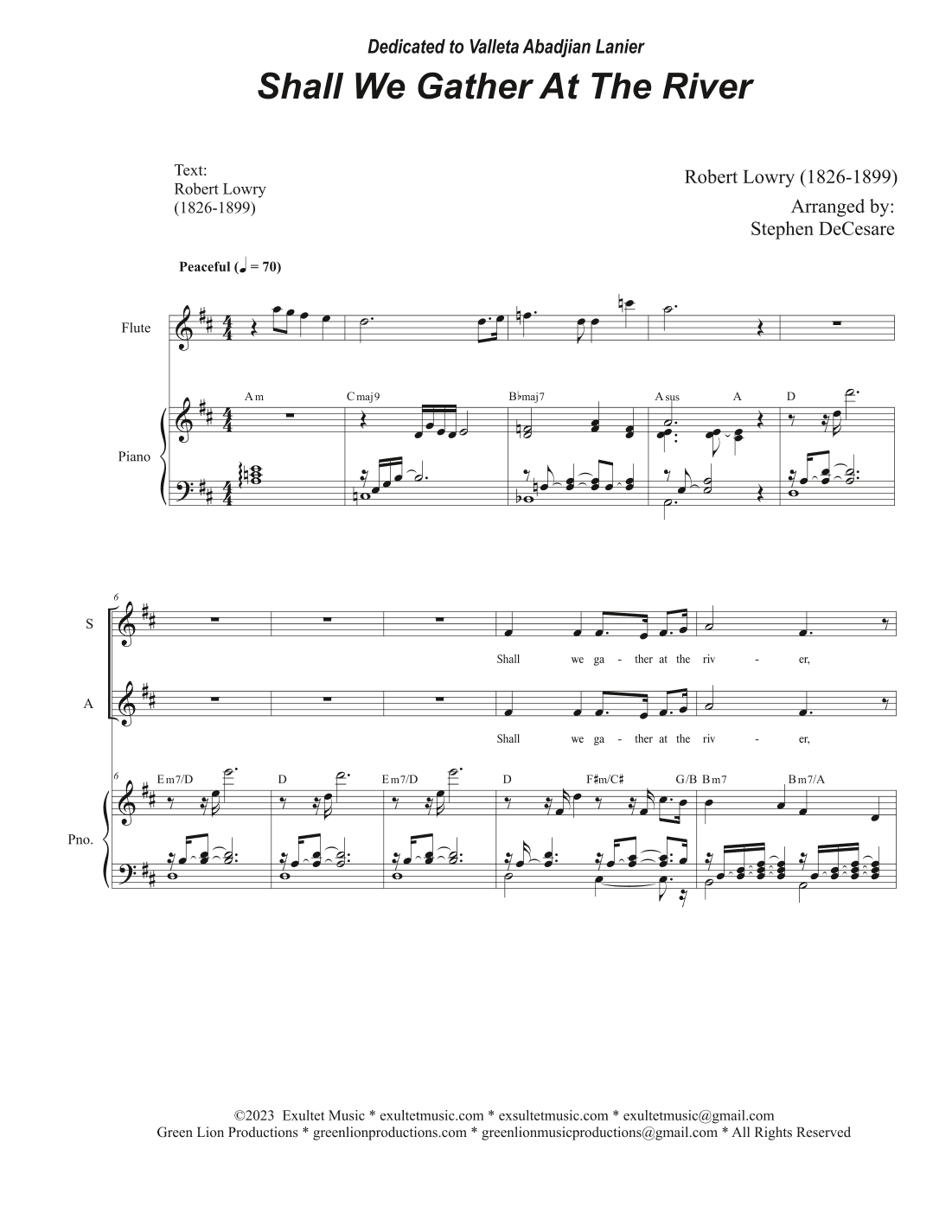 Shall We Gather At The River (SAB) (arr. Stephen DeCesare)