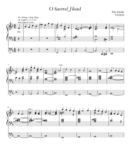 O Sacred Head (arr. Tim Attride)