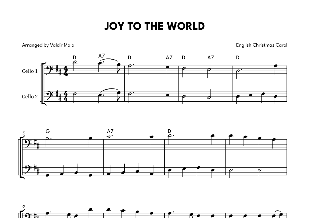 Joy To The World - Cello Duet (arr. Valdir Maia)