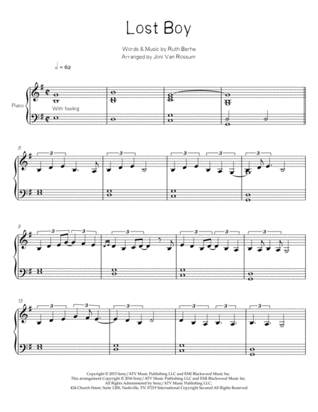 Lost Boy (arr. Joni Van Rossum)